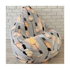 Кресло-груша велюр Лампочки, KatyPuf (XXL 140х100)