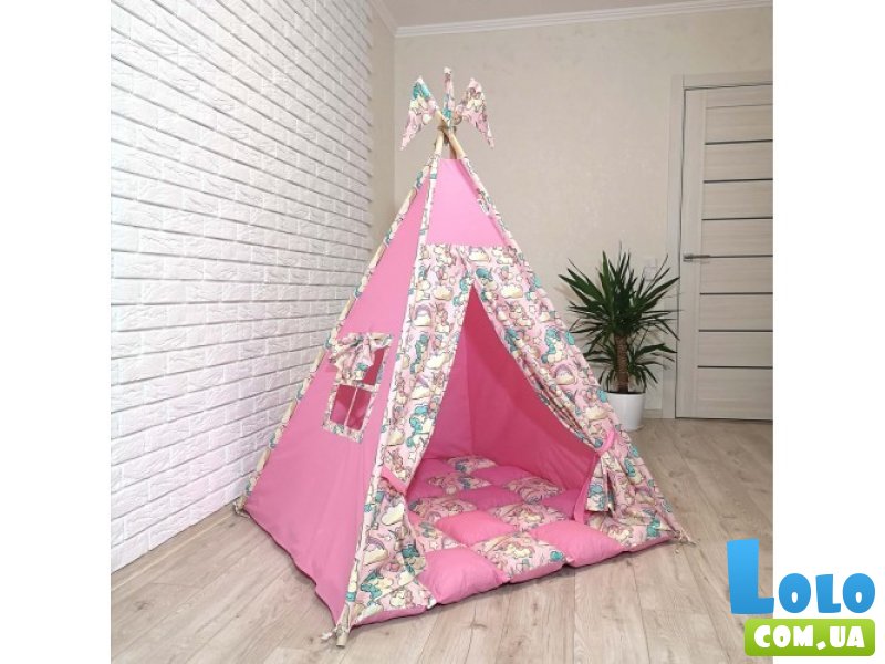 Вигвам Бирюзовые Единороги + система антискладывания, KatyPuf