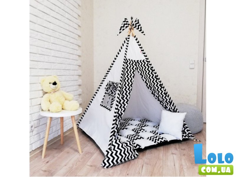 Вигвам Зигзаг черно-белый + система антискладывания, KatyPuf