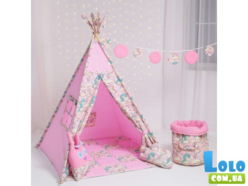 Вигвам Розовый Единорог + система антискладывания, KatyPuf