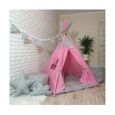 Вигвам Звезды с розовым + система антискладывания, KatyPuf