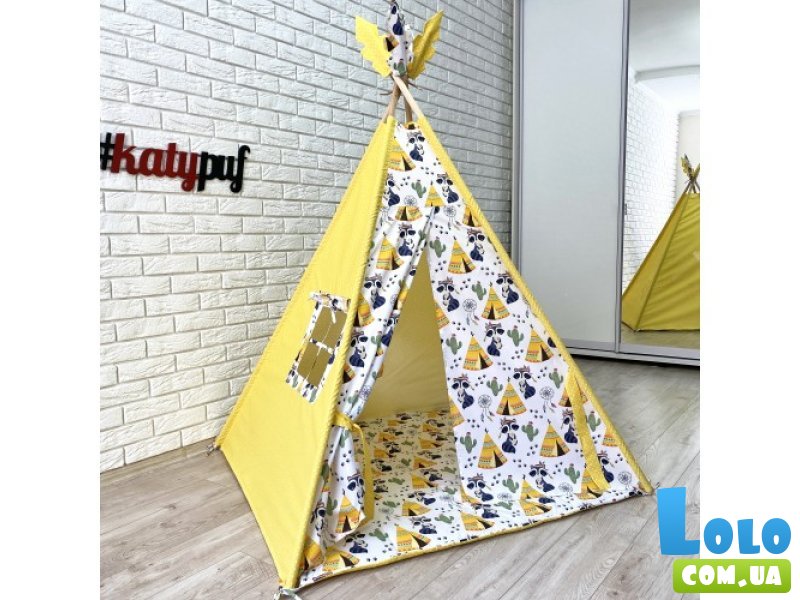 Вигвам стеганый желтый + система антискладывания, KatyPuf