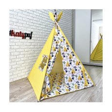 Вигвам стеганый желтый + система антискладывания, KatyPuf