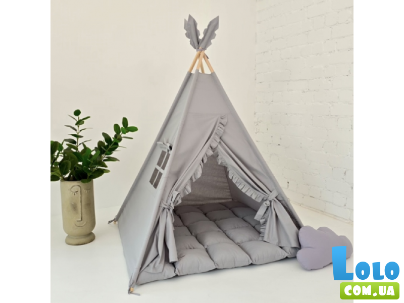 Вигвам Серый рюш + система антискладывания, KatyPuf