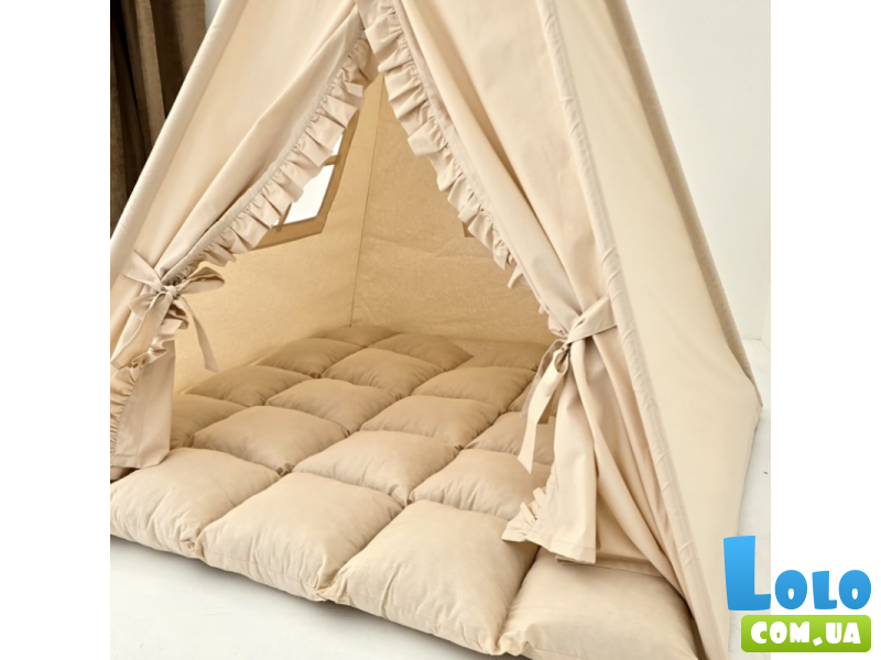 Вигвам Бежевый рюшик + система антискладывания, KatyPuf