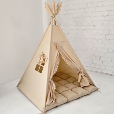 Вигвам Бежевый рюшик + система антискладывания, KatyPuf