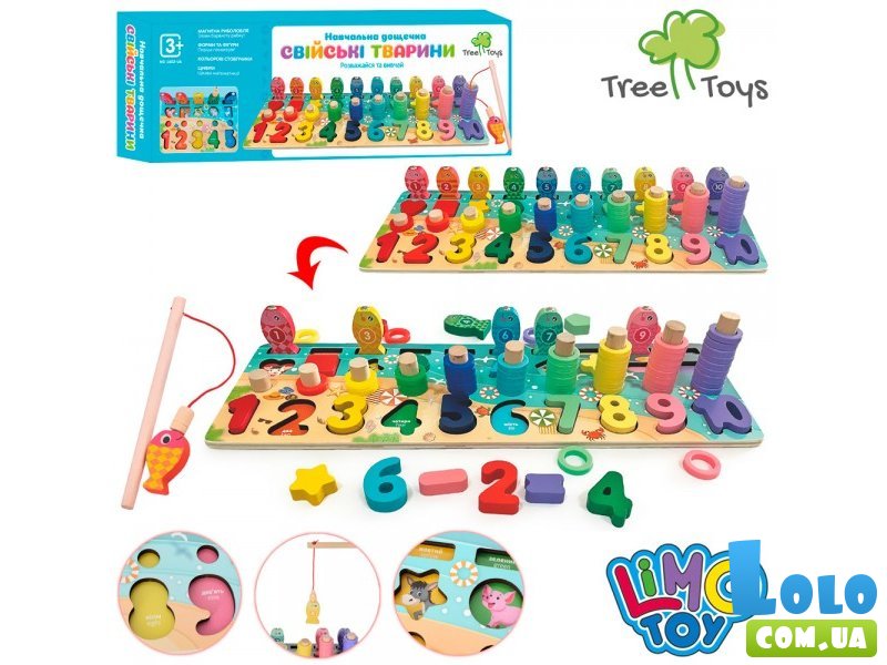 Деревянная доска-сортер Магнитная рыбалка. Домашние животные