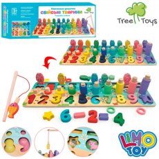 Деревянная доска-сортер Магнитная рыбалка. Домашние животные