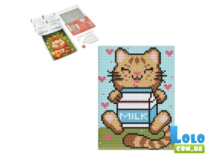 Набор алмазной мозаики Очаровательный котик, Ідейка (15х20 см)