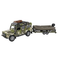 Машина Land Rover Defender Милитари с лодкой, TechnoDrive