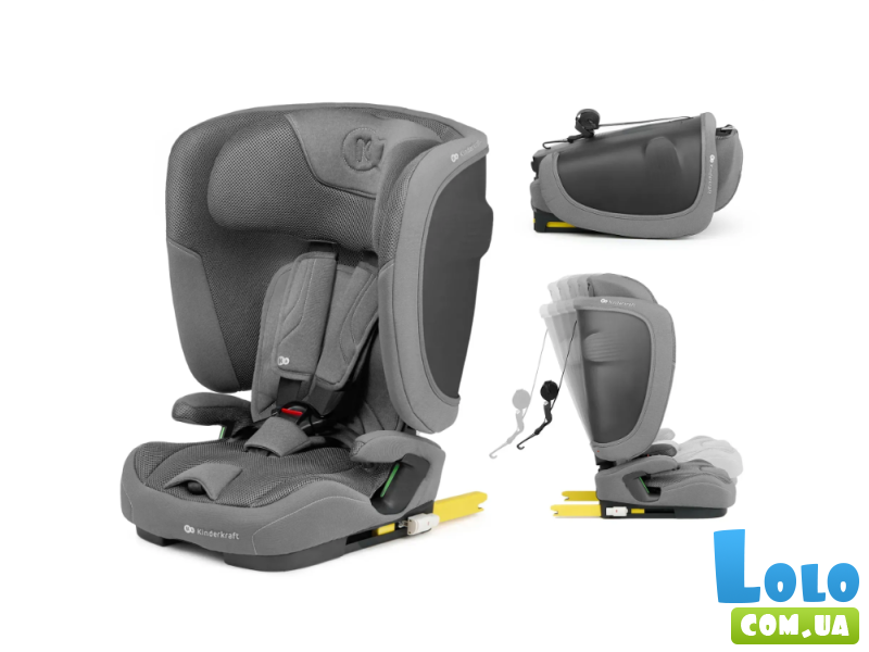 Автокресло Fix2Go i-Size, Kinderkraft (grey)