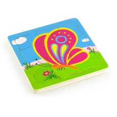 Деревянный многослойный пазл-вкладыш Бабочка, Viga Toys
