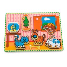 Деревянная рамка-вкладыш Домашние питомцы, Viga Toys