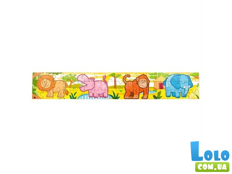 Деревянный пазл Джунгли 4 в 1, Viga Toys, 48 эл.