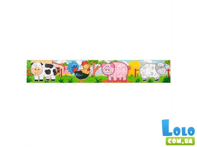 Деревянный пазл Ферма 4 в 1, Viga Toys, 48 эл.