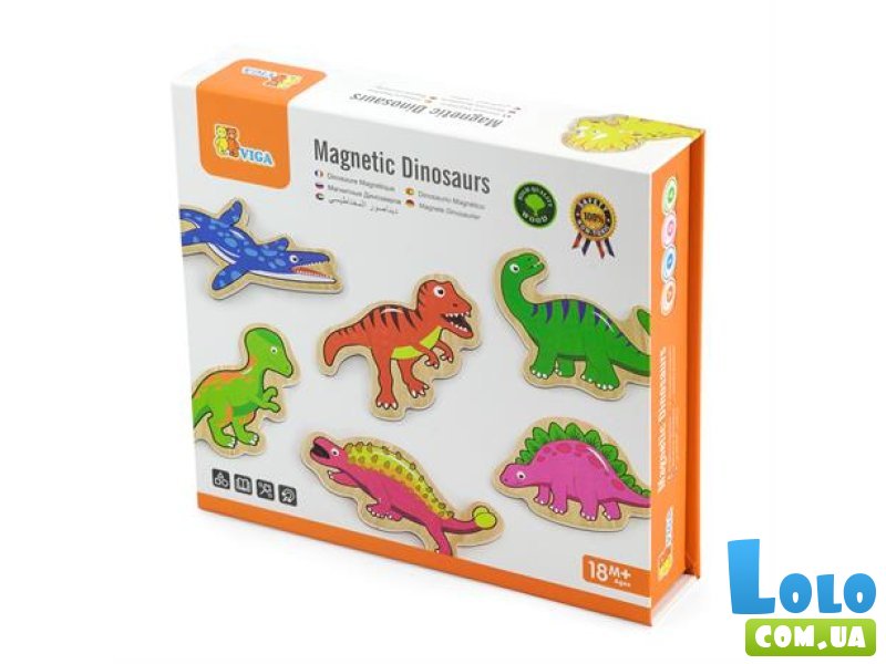 Набор магнитов Динозавры, Viga Toys
