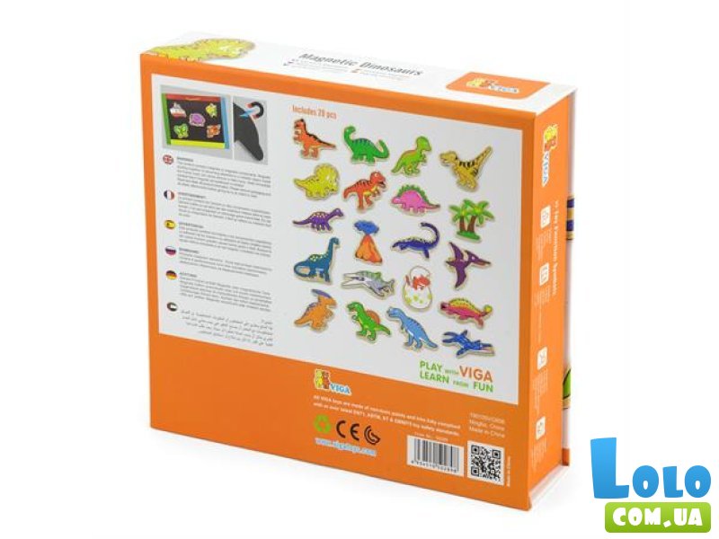 Набор магнитов Динозавры, Viga Toys