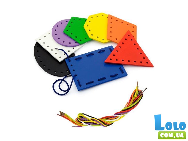 Деревянная шнуровка Геометрические фигуры, Viga Toys