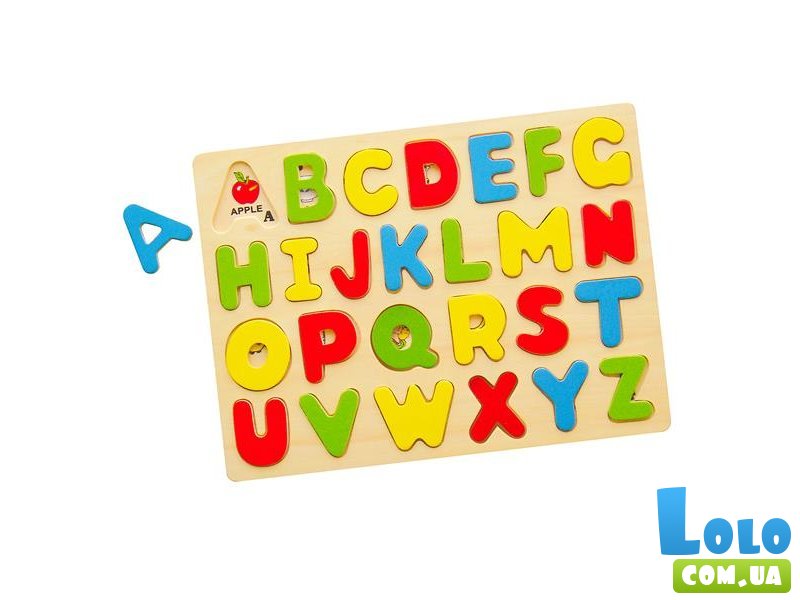 Деревянная рамка-вкладыш Английский алфавит, Viga Toys