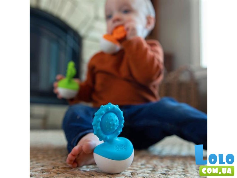 Прорезыватель-неваляшка Dimpl wobl, Fat Brain Toys (голубой)