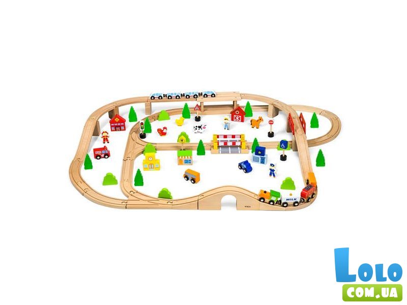 Деревянная игрушка Железная дорога, Viga Toys