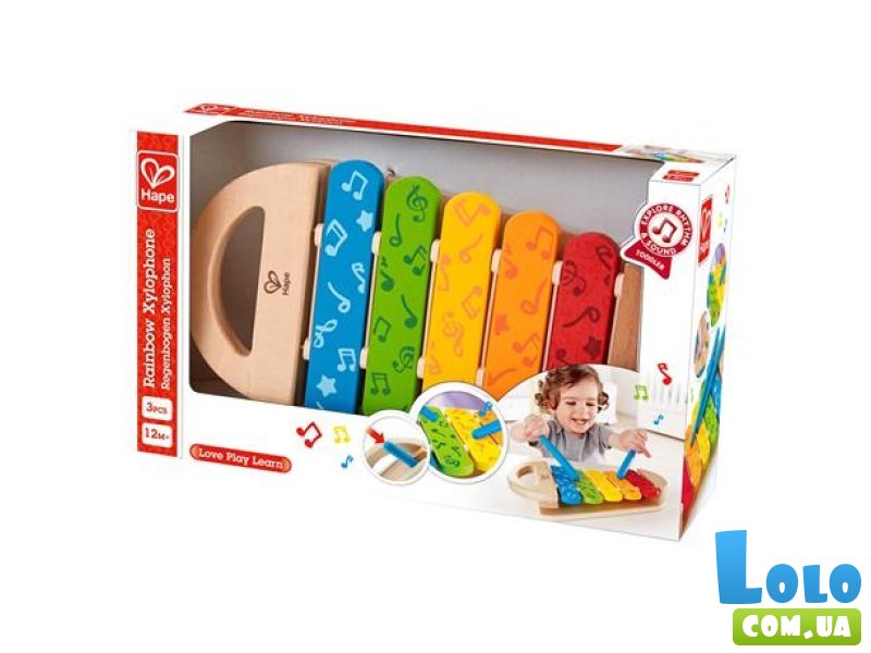 Деревянный ксилофон Радуга, Hape