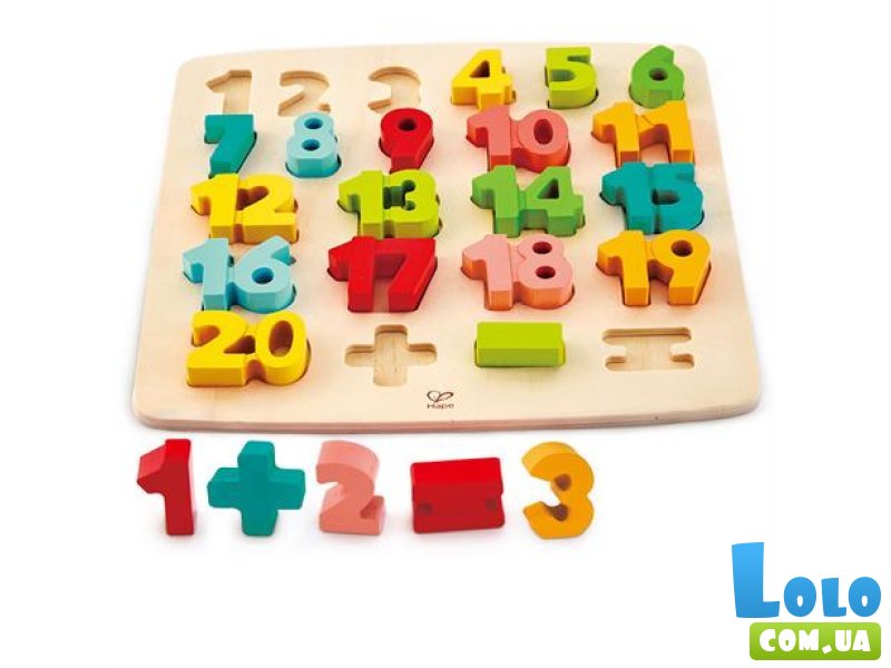 Деревянный пазл-вкладыш Цифры, Hape