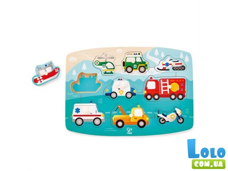 Деревянная рамка-вкладыш Специальный транспорт, Hape