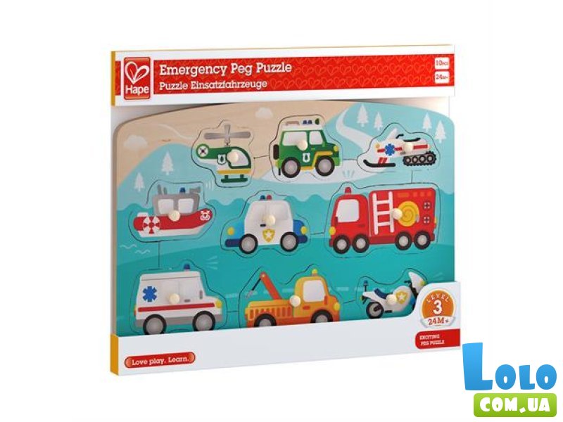 Деревянная рамка-вкладыш Специальный транспорт, Hape