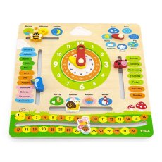 Деревянный календарь с часами, Viga Toys (англ.)