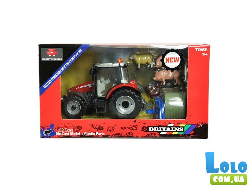 Трактор Massey Ferguson 5612 с вилами и фигурками, Britains