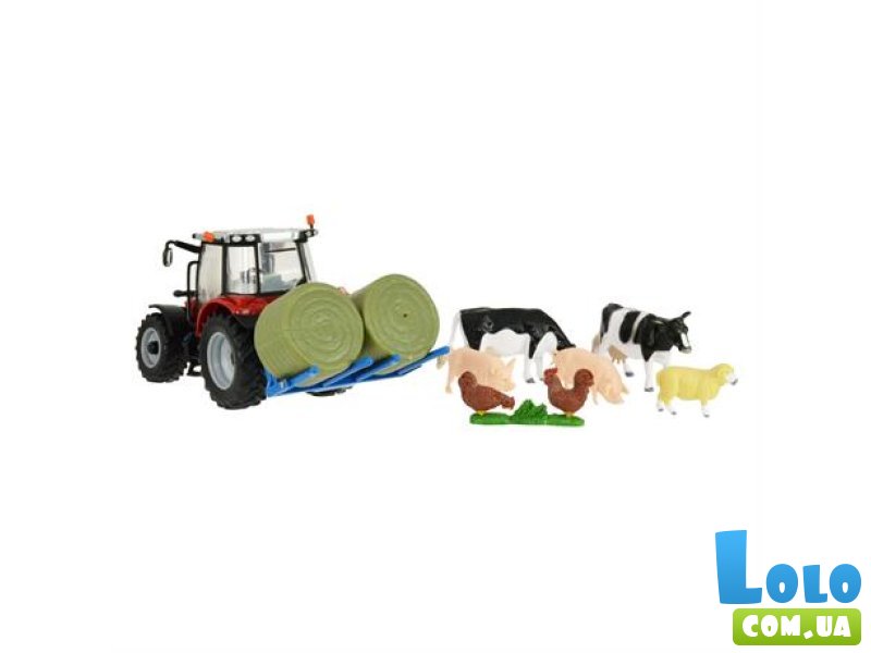 Трактор Massey Ferguson 5612 с вилами и фигурками, Britains