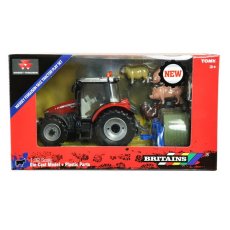 Трактор Massey Ferguson 5612 с вилами и фигурками, Britains