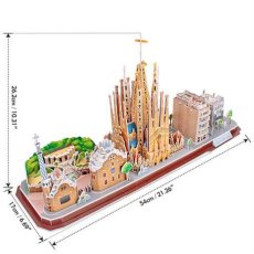 3D пазл City Line Барселона, CubicFun, 186 эл.