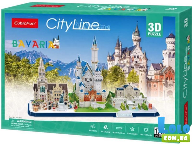 3D пазл City Line Бавария, CubicFun, 178 эл.