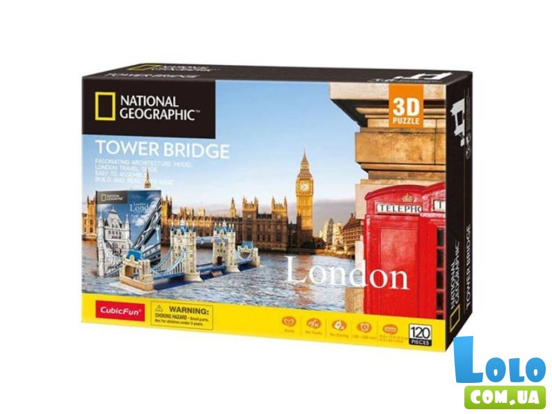 3D пазл National Geographic Тауэрский мост, CubicFun, 120 эл.