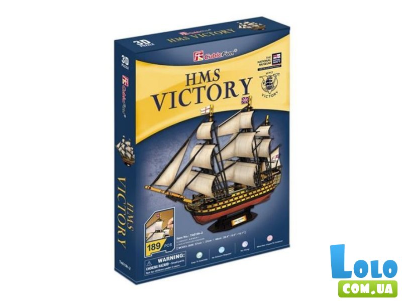 3D пазл Корабль HMS Victory, CubicFun, 189 эл.