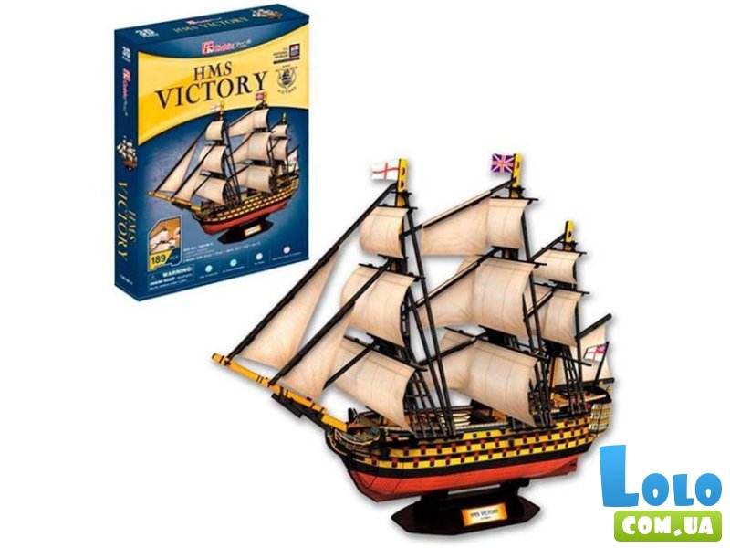 3D пазл Корабль HMS Victory, CubicFun, 189 эл.