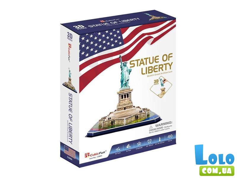 3D пазл Статуя Свободы, CubicFun, 40 эл.
