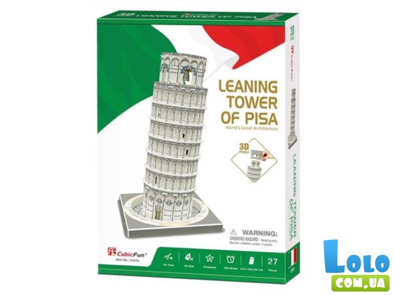 3D пазл Пизанская башня, CubicFun, 27 эл.