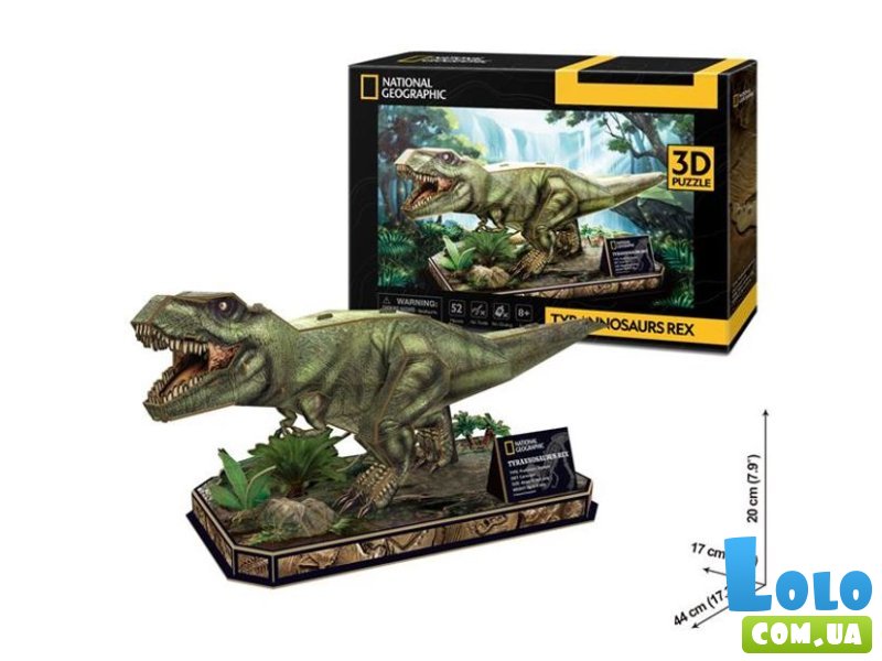 3D пазл National Geographic Dino Тиранозавр Рекс, CubicFun, 52  эл.
