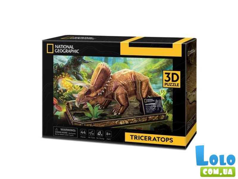 3D пазл National Geographic Dino Трицератопс, CubicFun, 44 эл.