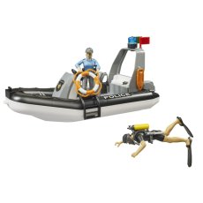 Машина Полиция RAM 2500 с лодкой и фигурками, Bruder