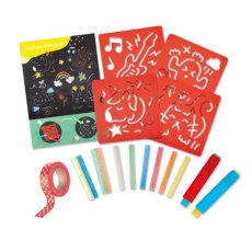 Набор для рисования Трафареты с мелом, Hape