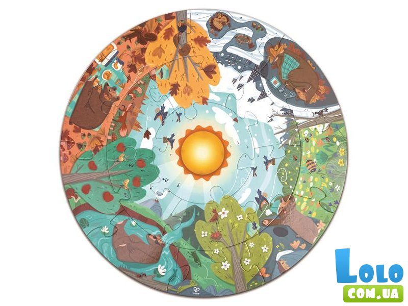 Пазл круглый Четыре сезона, Hape, 16 эл.