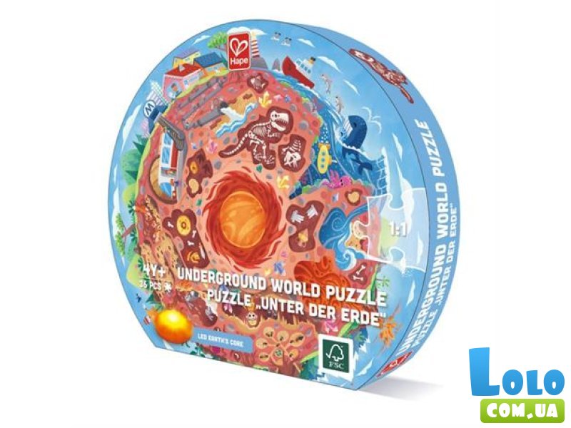 Пазл круглый Подземный мир, Hape, 36 эл.