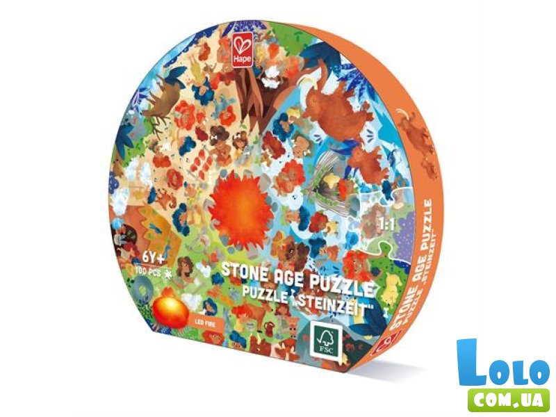 Пазл круглый Каменный век, Hape, 100 эл.
