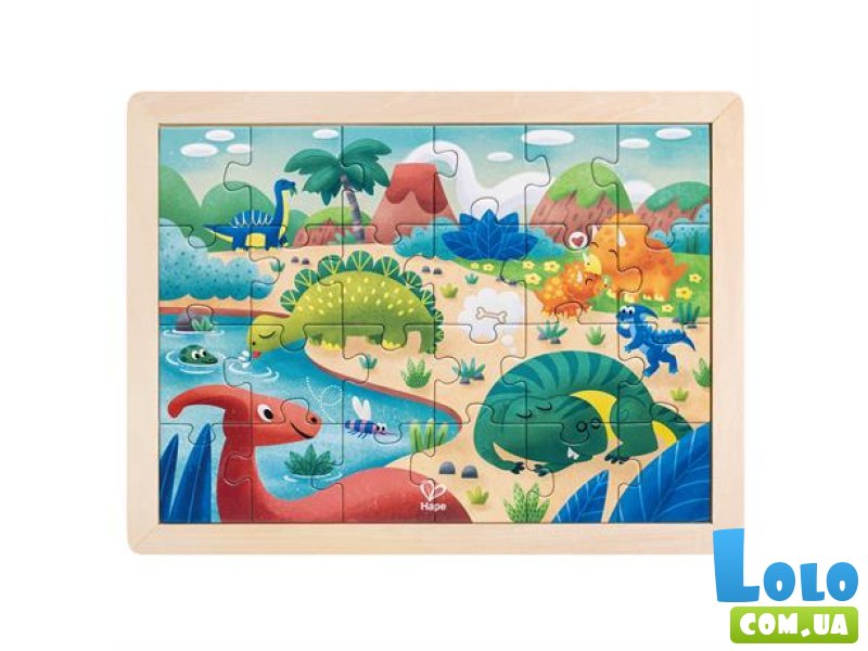 Пазл с раскраской Динозавры, Hape, 24 эл.