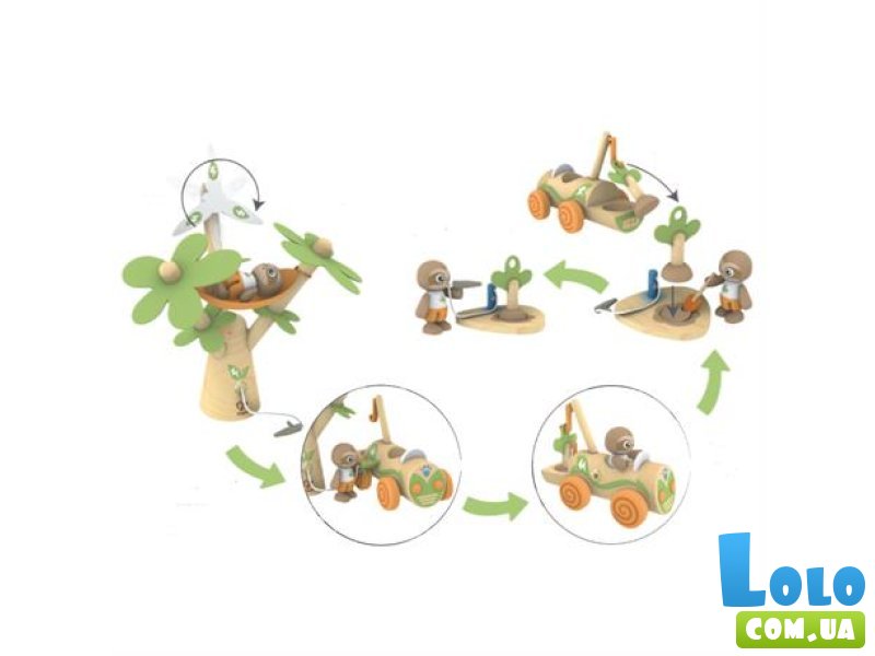 Деревянный игровой набор Электрокар для посадки деревьев, Hape