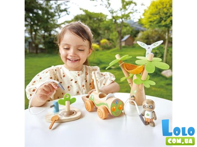 Деревянный игровой набор Электрокар для посадки деревьев, Hape